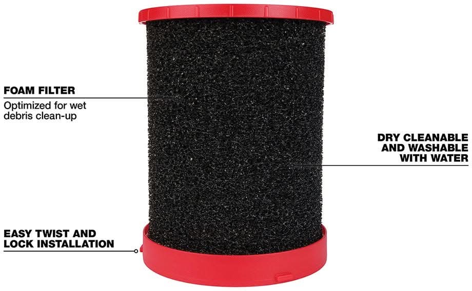 Milwaukee 49-90-1990 Large Wet/Dry Vacuum Foam Wet Filter