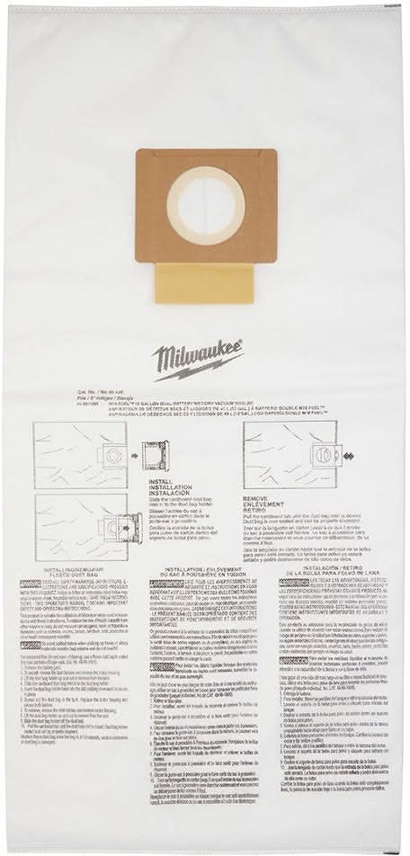 Milwaukee 49-90-1999 Fleece Dust Bags (5PK) - 12 Gallon