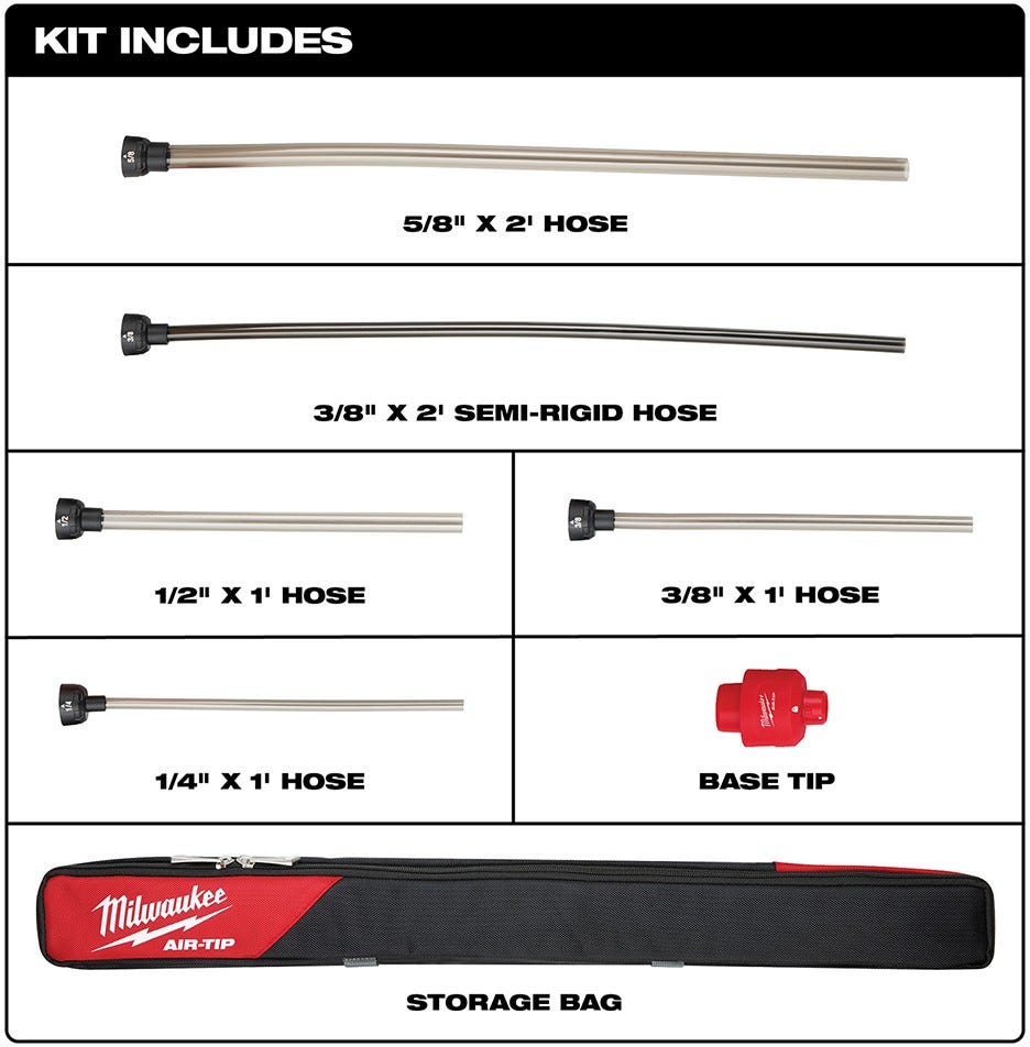 Milwaukee 49-90-2037 AIR-TIP Long Reach Flexible Micro Hose Set