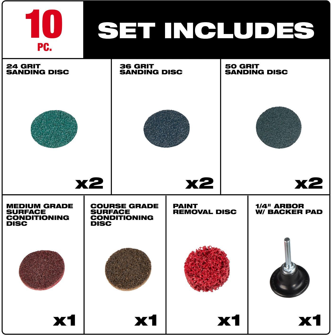 Milwaukee 49-92-9000 10-Piece 2" Quick Change Disc Kit