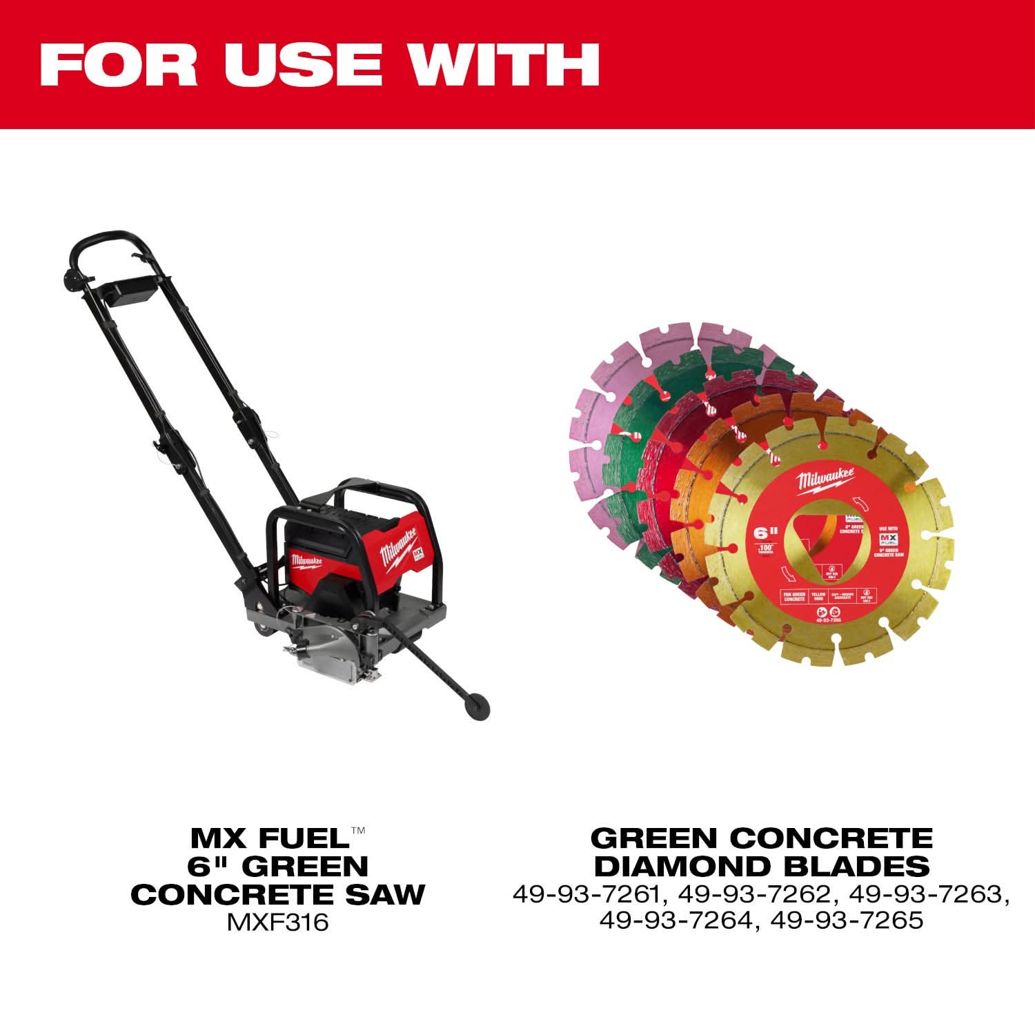 Milwaukee 49-93-7260 6" Skid Plate For Green Concrete Saws