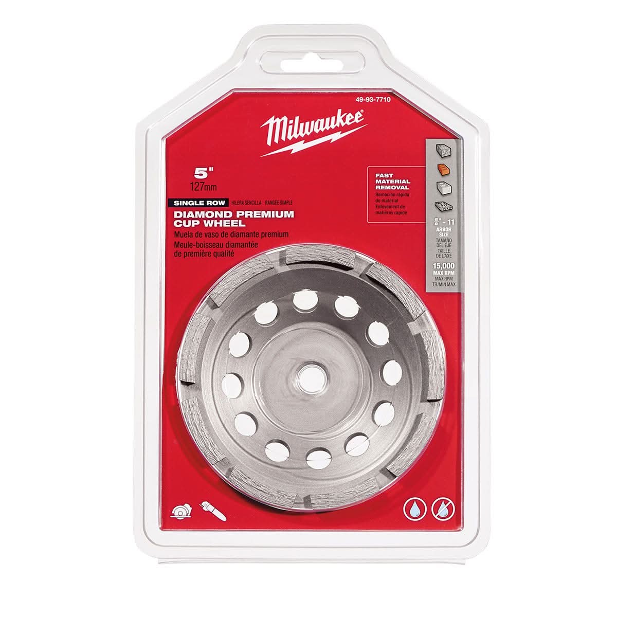 Milwaukee 49-93-7710 5" Diamond Cup Wheel Single Row