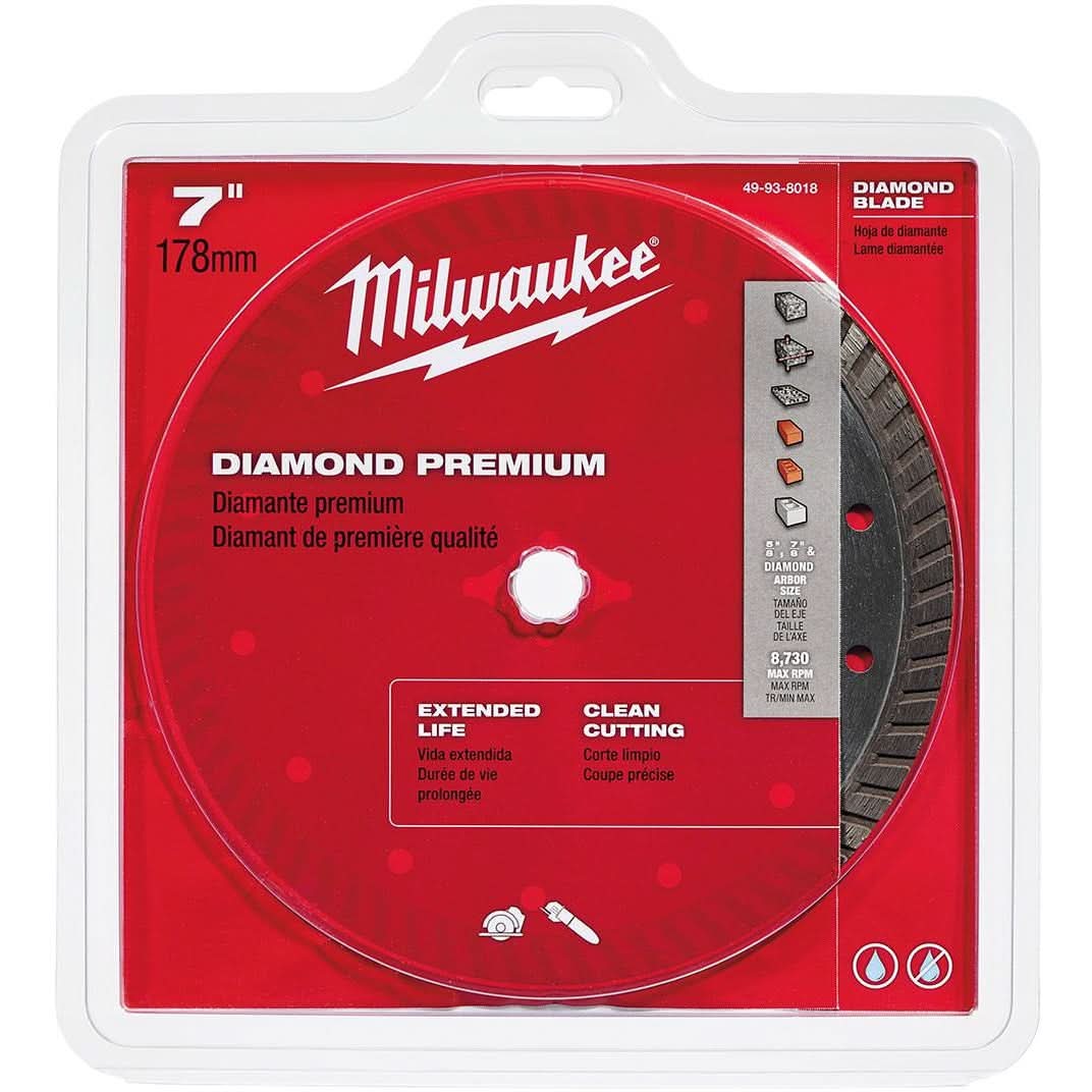Milwaukee 49-93-8018 7-Inch Diamond Premium Turbo