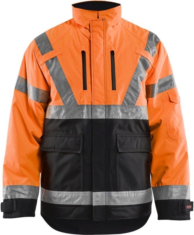 Blaklader 49271977 Hi-Vis Winter Jacket, High-Visibility Orange / Black