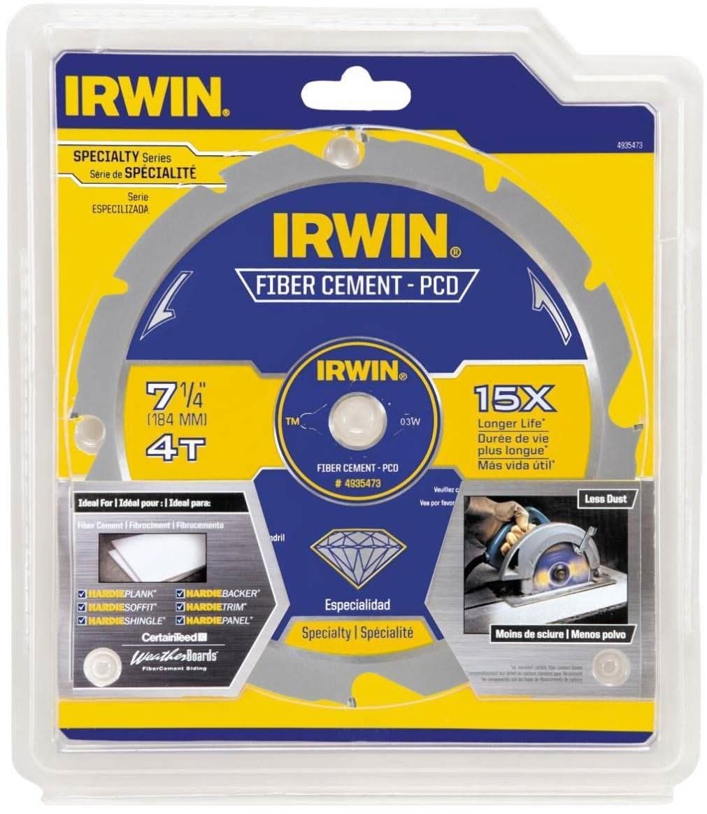 Irwin 4935473 PCD Fiber Cement Blade 7-1/4-in. 4T