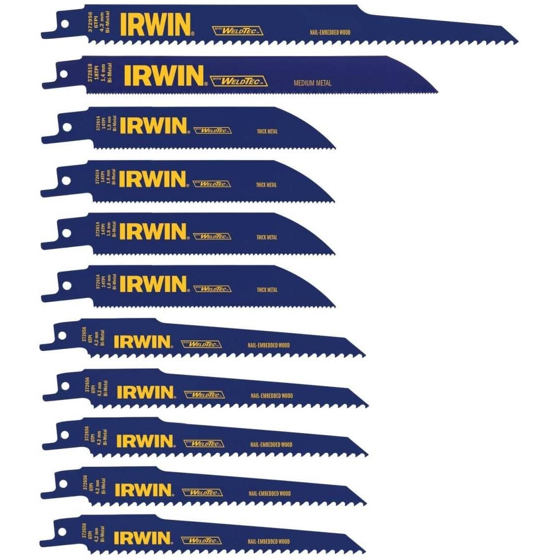 Irwin 4935496 Reciprocating Saw Blade 11-Piece Set