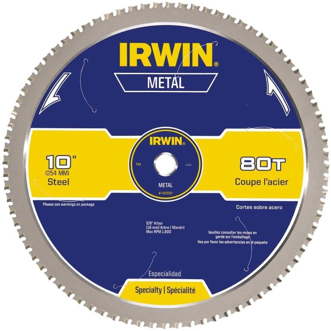 Irwin 4935561 Metal Cutting Blade 10 in. 80T