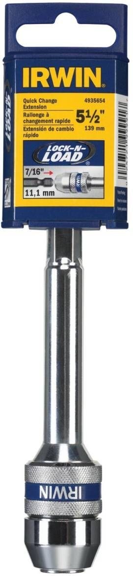 Irwin 4935654 Lock-n-Load 7/16-in. Quick Change Extension Bit Holder 5-1/2-in.