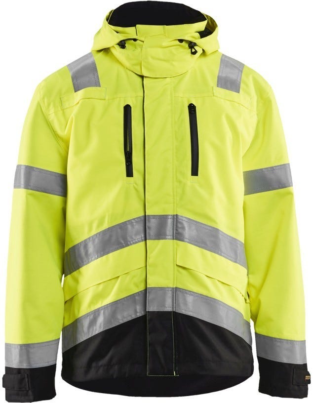 Blaklader 49371977 Hi-Vis Shell Jacket, High-Visibility Yellow / Black