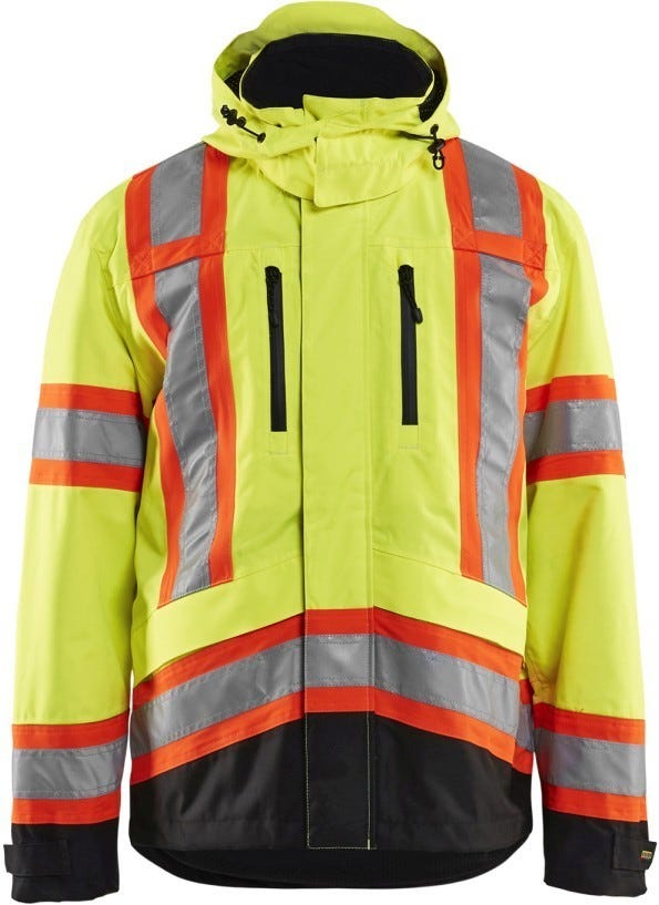 Blaklader 49381977 Hi-Vis Shell Jacket, High-Visibility Yellow / Black