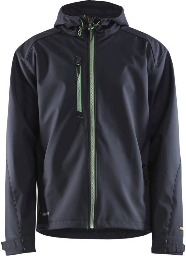 Blaklader 49392517 Pro Softshell Jacket, Dark Navy / Green