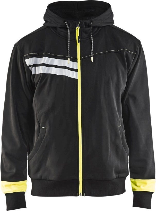 Blaklader 49582526 Visibility Hooded Sweatshirt, High-Visibility Yellow / Black