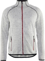 Blaklader 49652117 Knitted Jacket, Grey Melange / Red