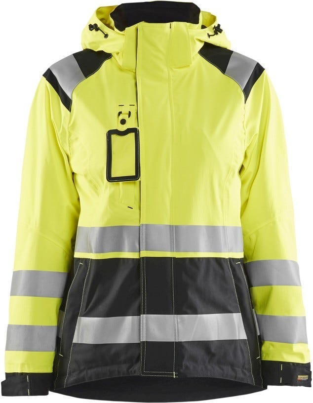 Blaklader 49681987 Women's Hi-Vis Shell Jacket, High-Visibility Yellow / Black