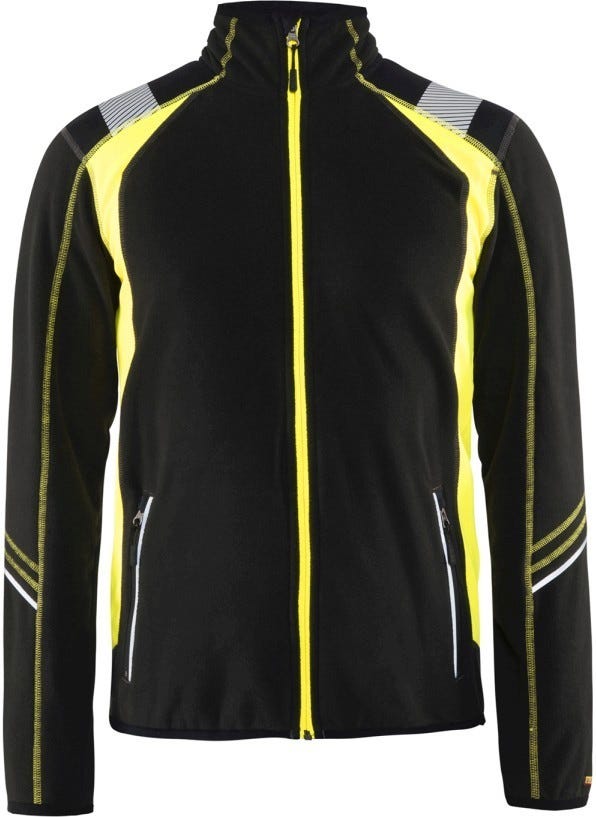 Blaklader 49941010 Micro Fleece Jacket, High-Visibility Yellow / Black