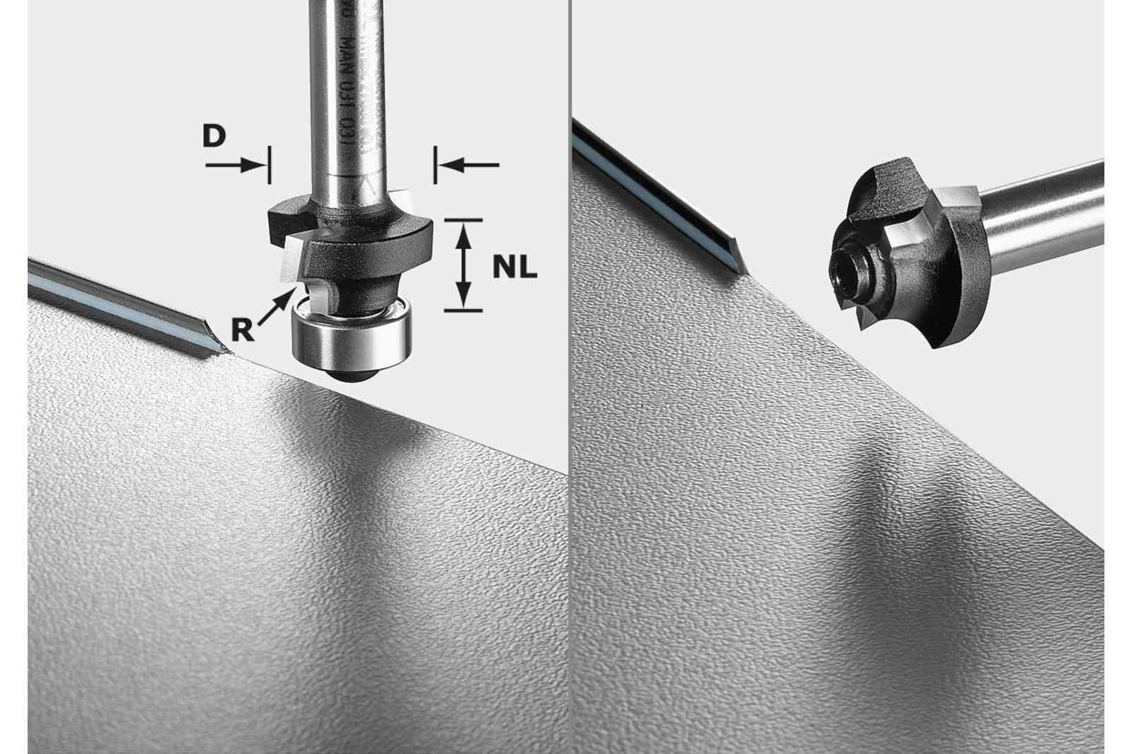 Festool 499797 S8 HW R3 D22-KL OFK Roundover Cutter Router Bit for OF 1010 / OFK 700 / MFK 700