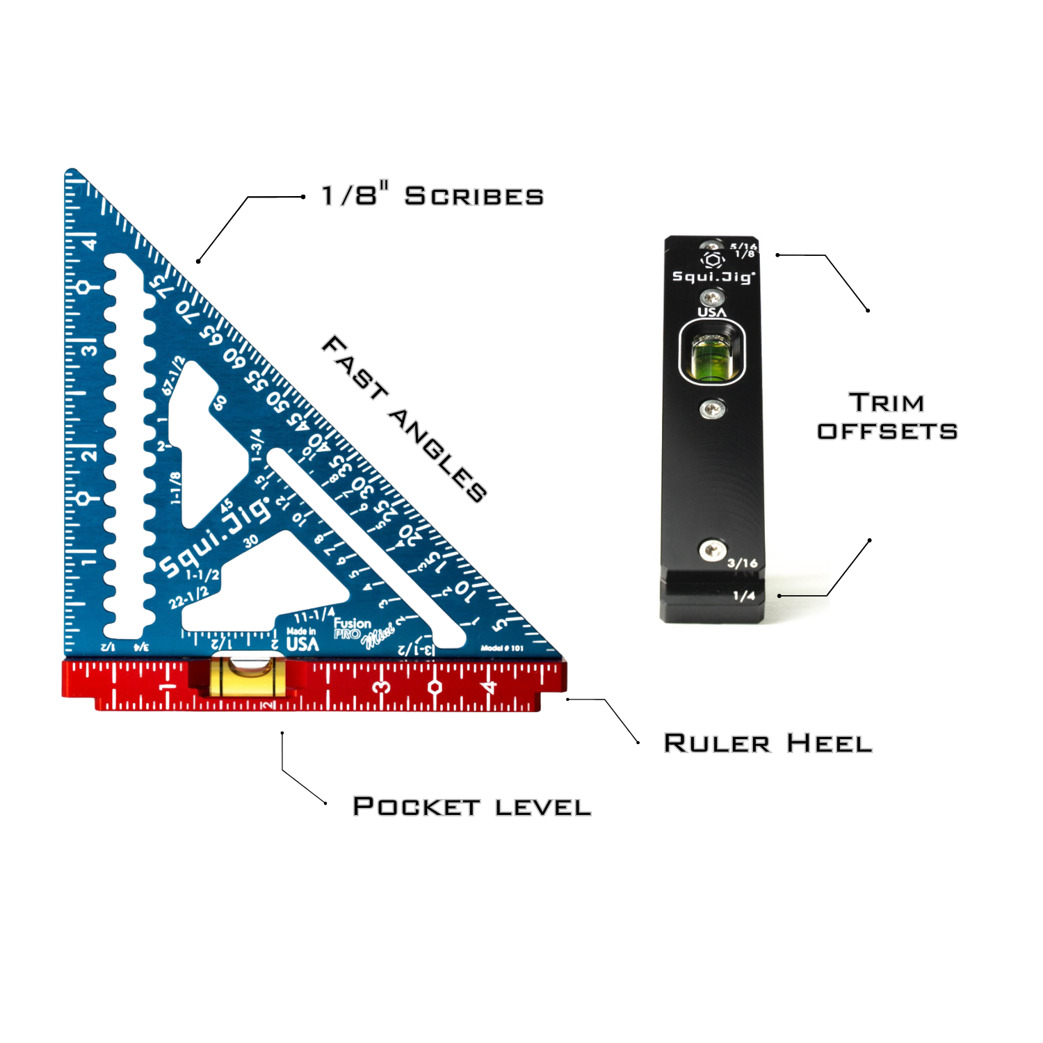 SquiJig 4.5" Mini Pro Square, Red/White/Blue