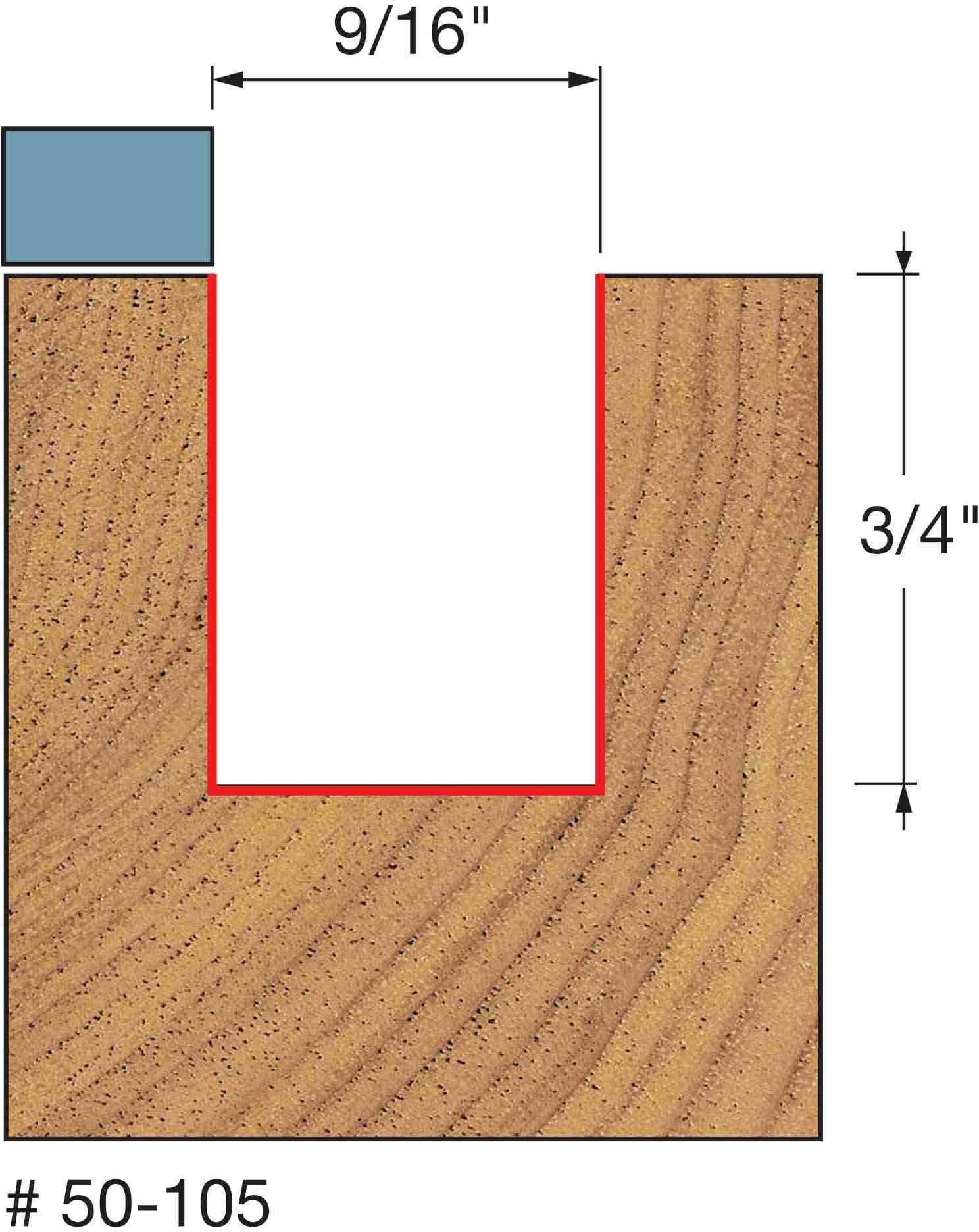 Freud 50-105 9/16-Inch Top Bearing Flush Trim Router Bit