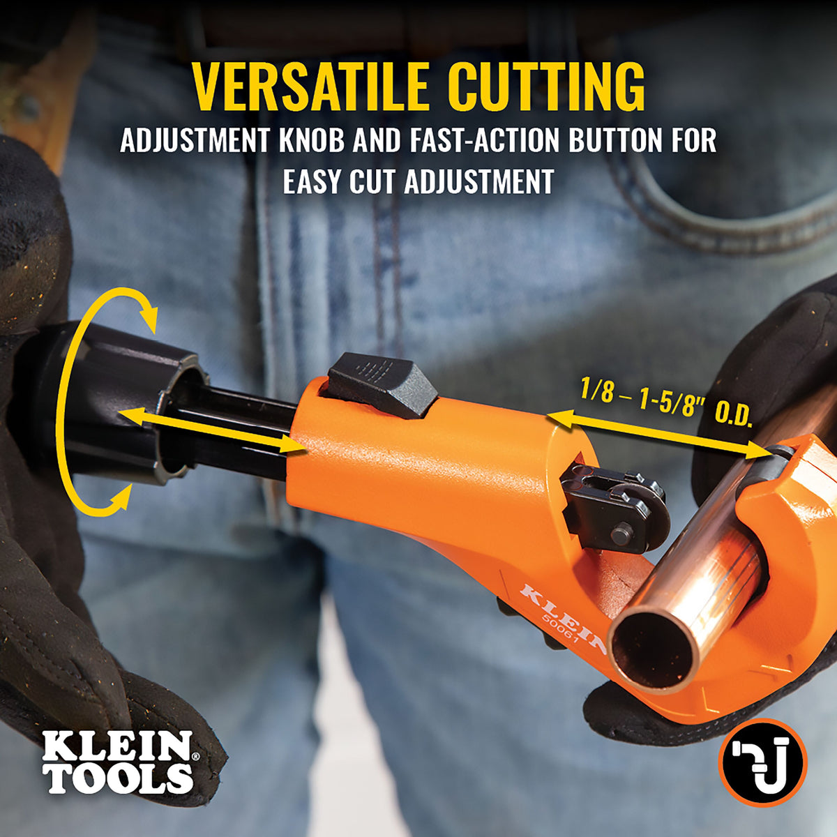 Klein 1-5/8-in. Quick-Adjust Tubing Cutter (50061) feature detail