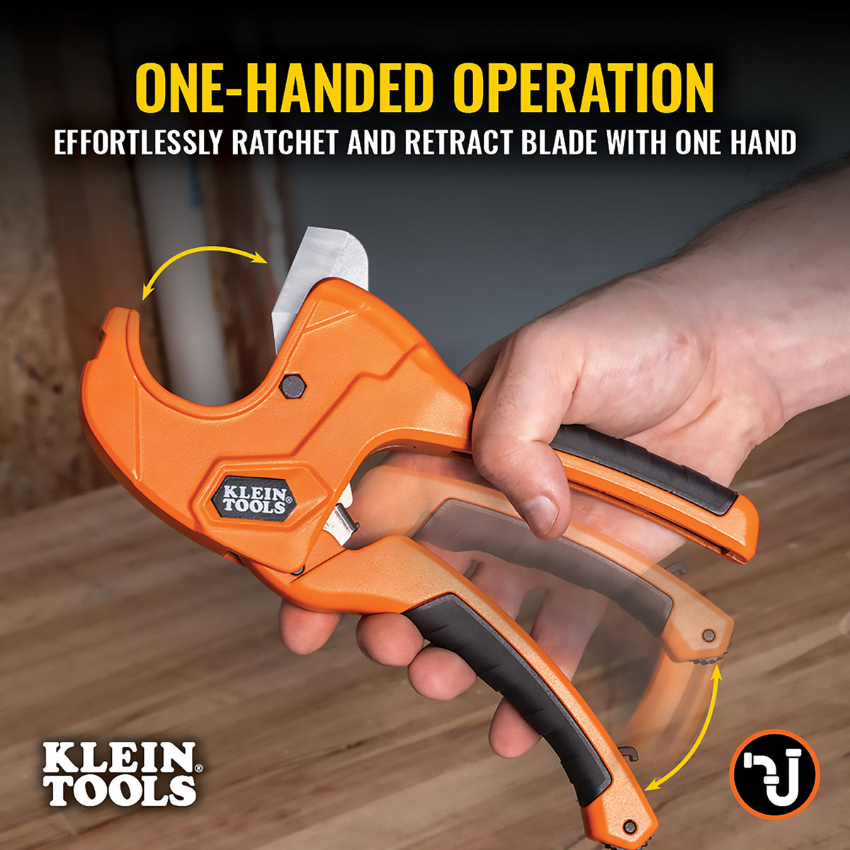 Klein 1-1/4-in. Ratcheting PVC Pipe Cutter (50063) feature detail
