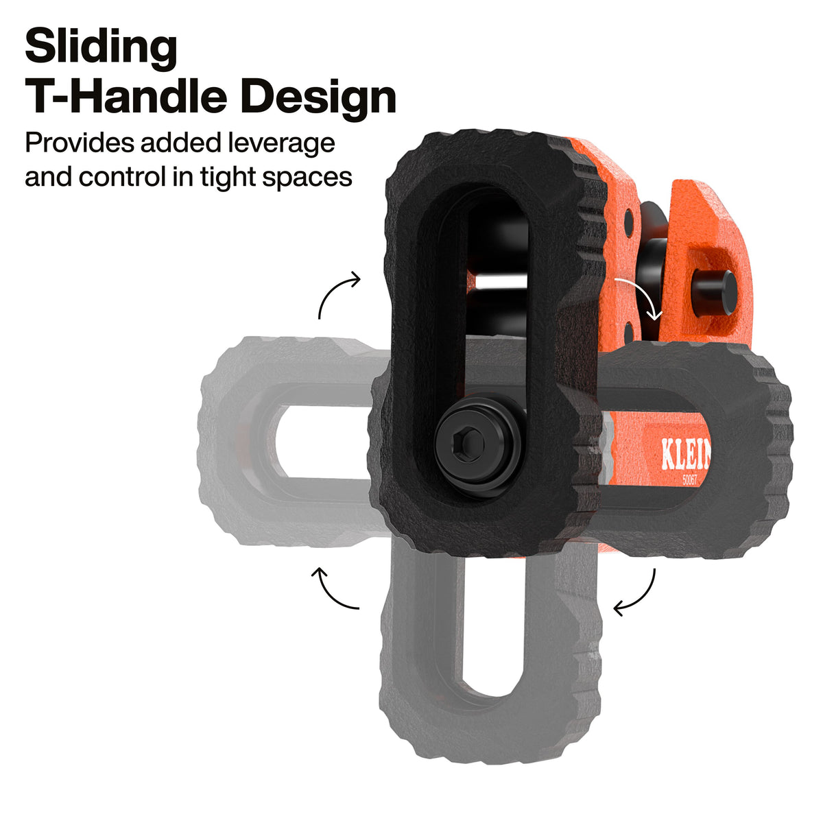 Klein Tools 50067 micro tubing cutter cutting copper tubing in a tight space