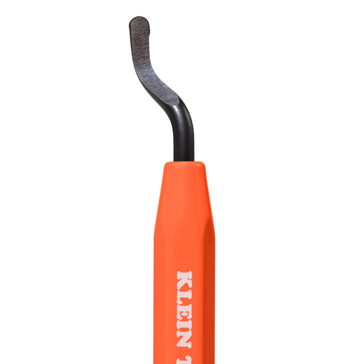Klein Tools 50074 pen-style deburring tool carried in a shirt pocket
