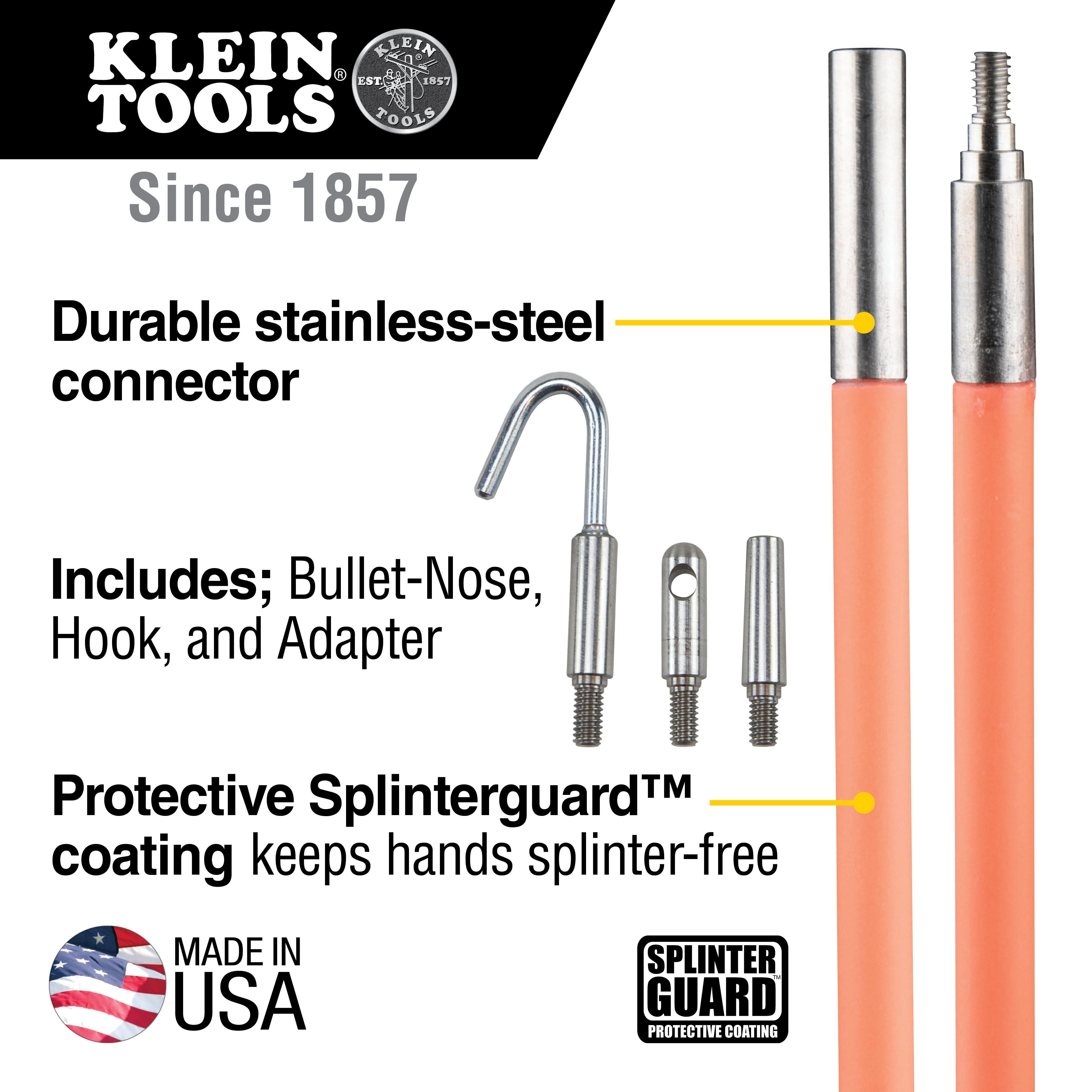 Klein Tools 50103 Lo-Flex Glow Fish Rod, 10-Foot