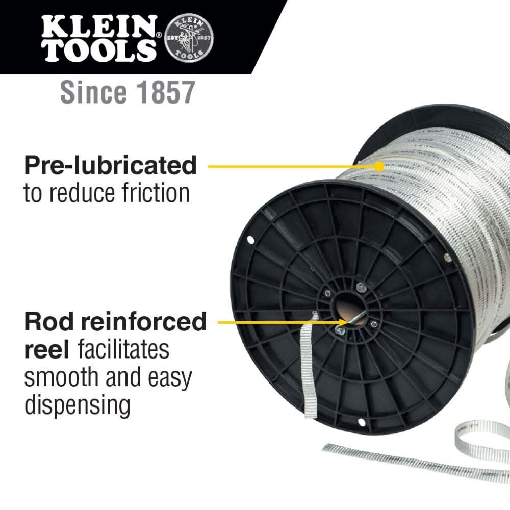Klein Tools 50142 Conduit Measuring Pull Tape, 2500-Pound x 3000-Foot