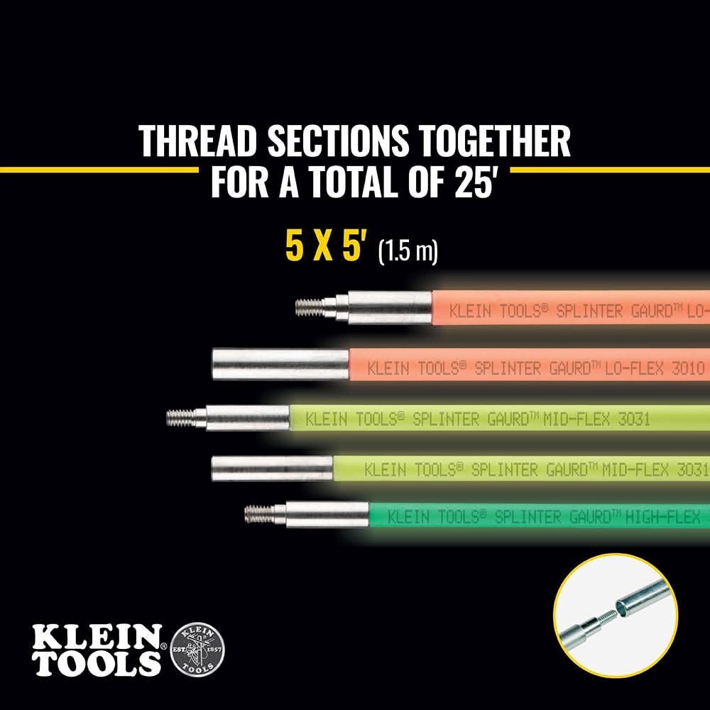 Klein Tools 25 ft. Multi Flex Glow Rod Set with Folding Jab Saw and Solid/Stranded Copper Wire Stripper