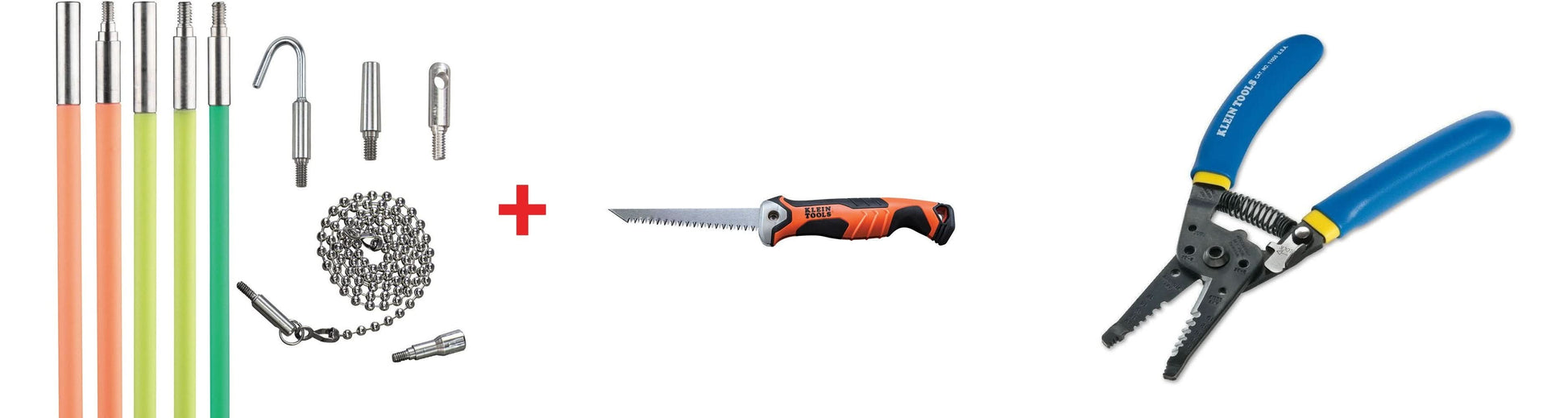Klein Tools 25 ft. Multi Flex Glow Rod Set with Folding Jab Saw and Solid/Stranded Copper Wire Stripper