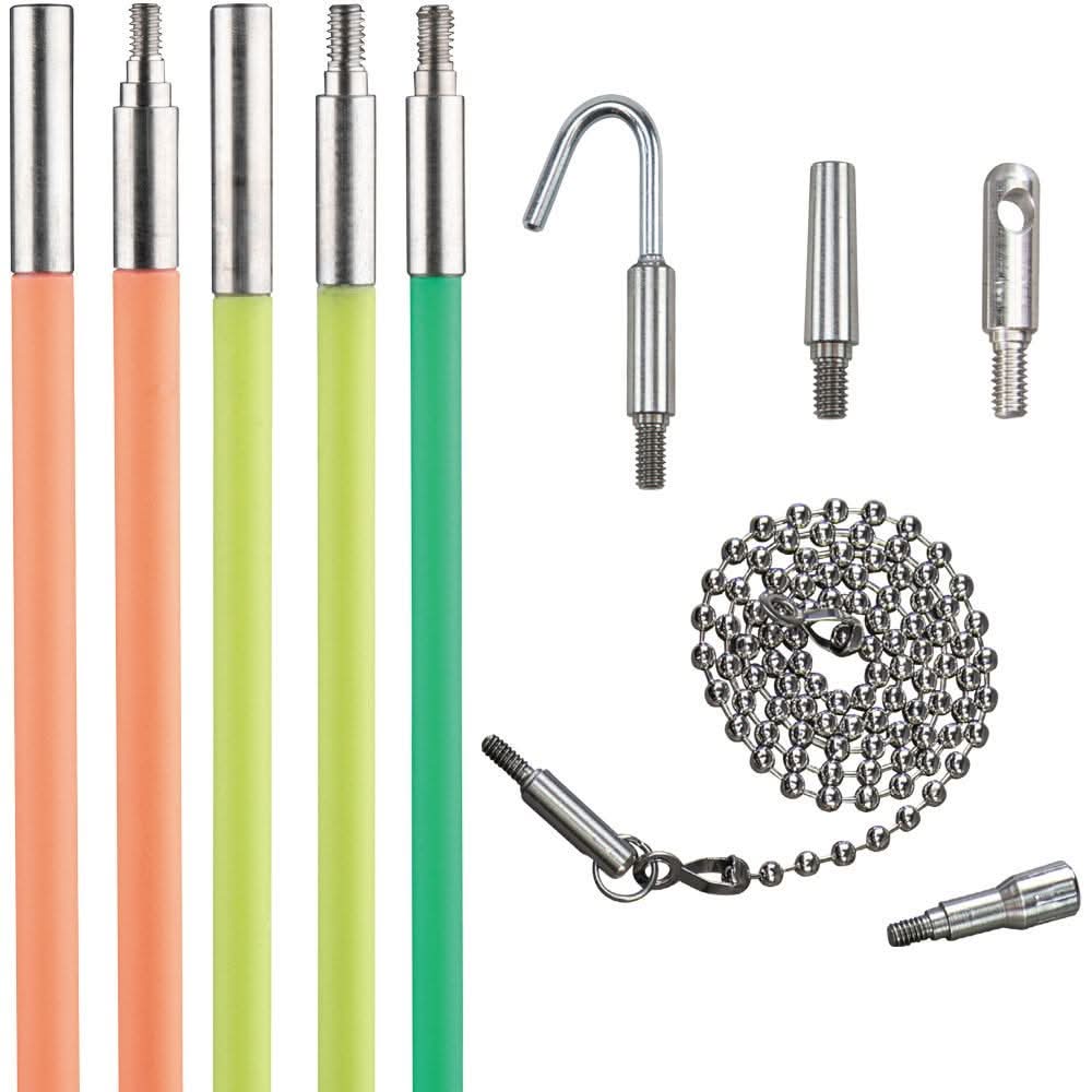 Klein Tools 25 ft. Multi Flex Glow Rod Set with Folding Jab Saw and Solid/Stranded Copper Wire Stripper