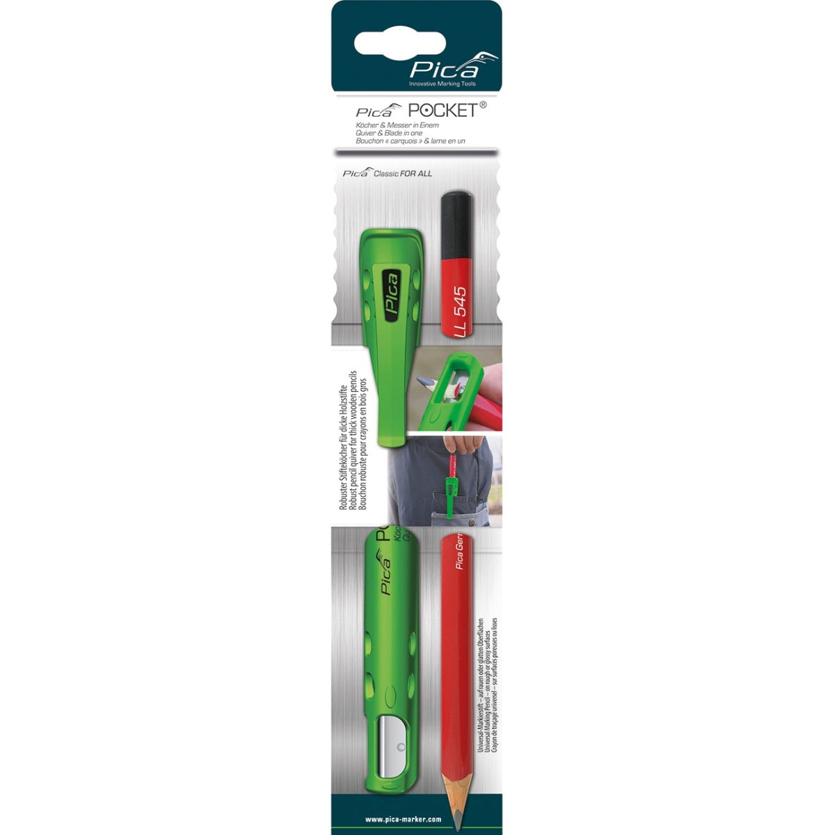 Pica 505/01 POCKET Quiver / Sharpener with One Carpenter Pencil