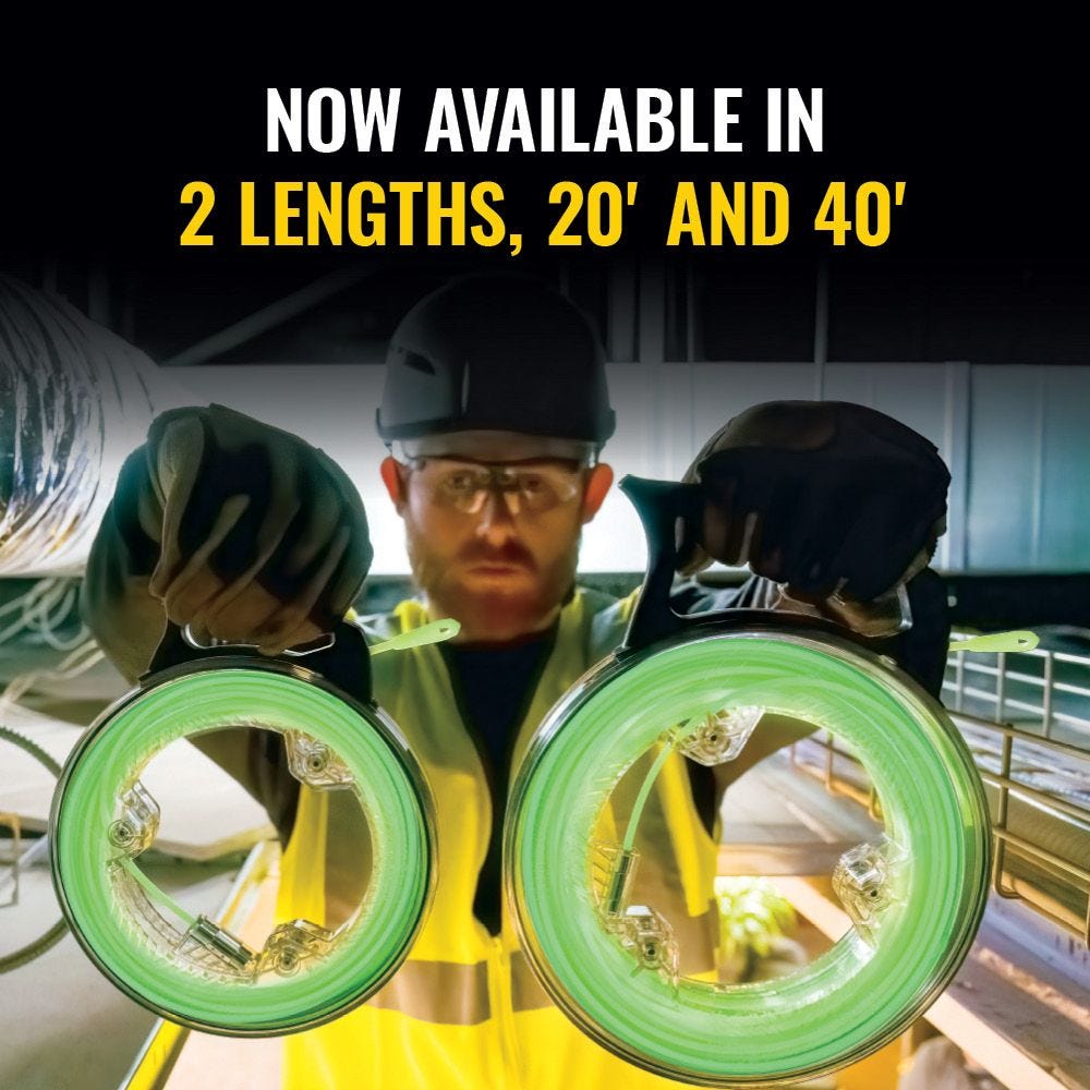 Klein Tools 50660 Glow in the Dark Fish Tape, 40 ft.