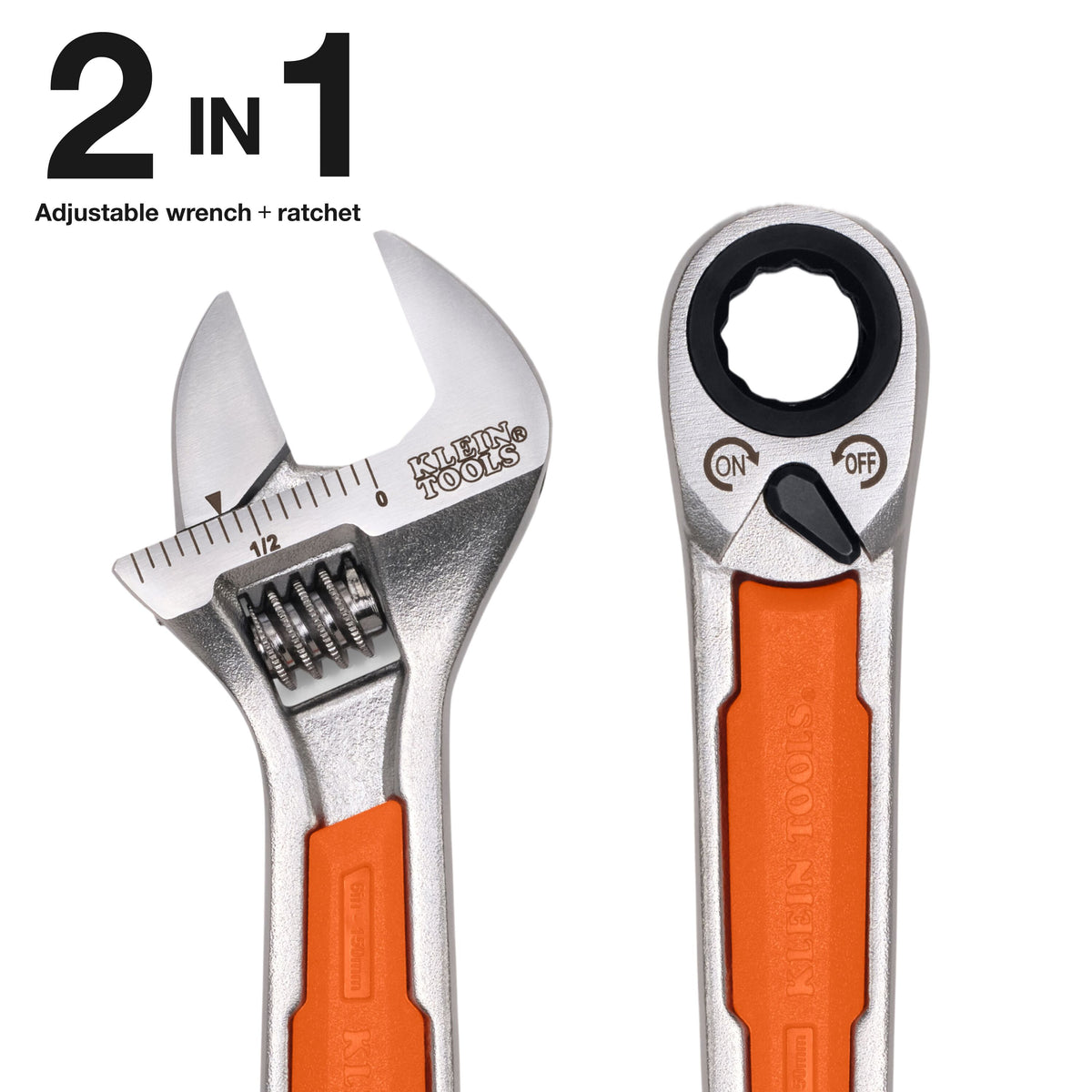 Klein Tools 5076RT pass-through ratchet with KNECT S sockets and square drive adapter