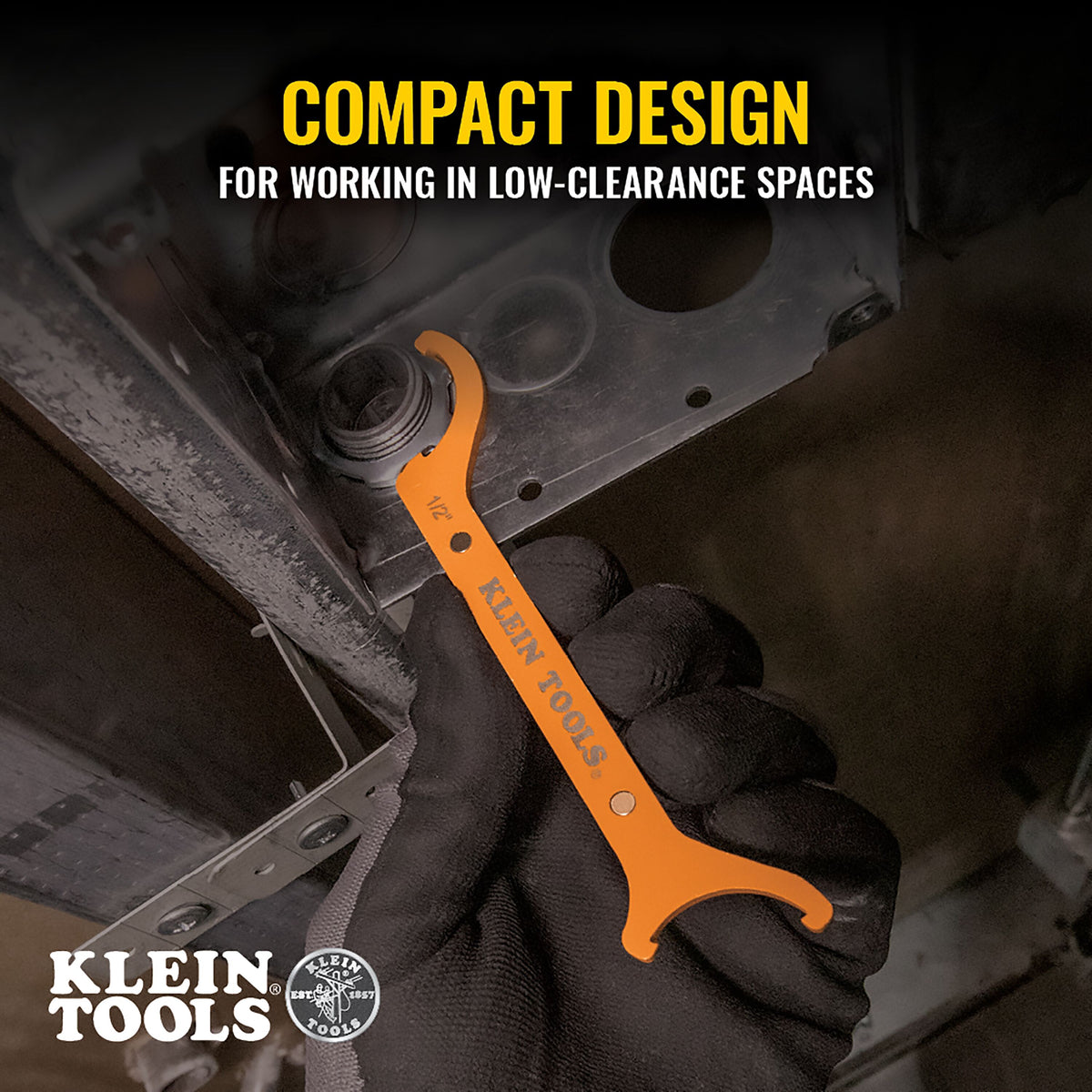 Klein Straight Locknut Wrench Set, 3 Pieces (50901R) feature detail
