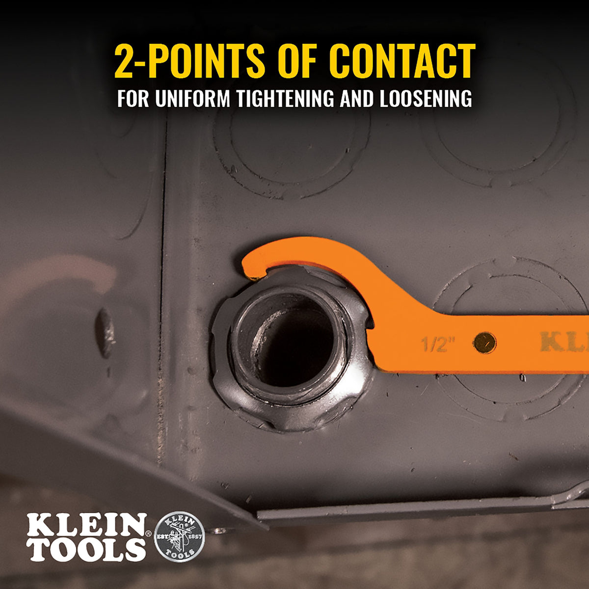 Klein Straight Locknut Wrench Set, 3 Pieces (50901R) feature detail