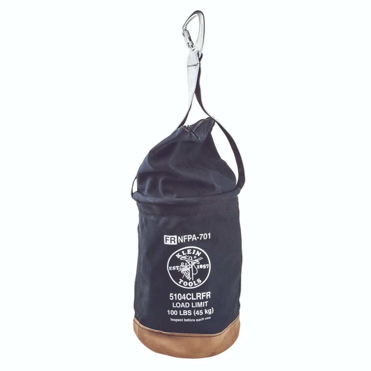 Klein 5104CLRFR Flame-Resistant Top-Closing 12-in. Canvas Bucket
