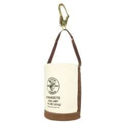 Klein Tools 5104OCTO Canvas Bucket, Leather Bottom, Connection Points, 12-Inch