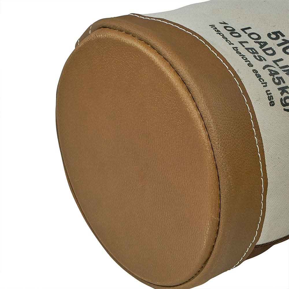 Klein Tools 5104S Canvas Bucket, Leather Bottom, Swivel Snap, 12-Inch
