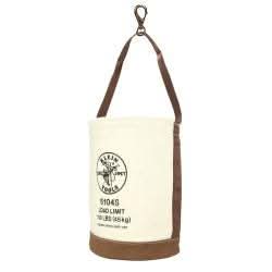 Klein Tools 5104S Canvas Bucket, Leather Bottom, Swivel Snap, 12-Inch