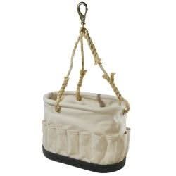 Klein Tools 5152S Canvas Bucket, 41-Pocket Oval Bucket with Swivel Snap