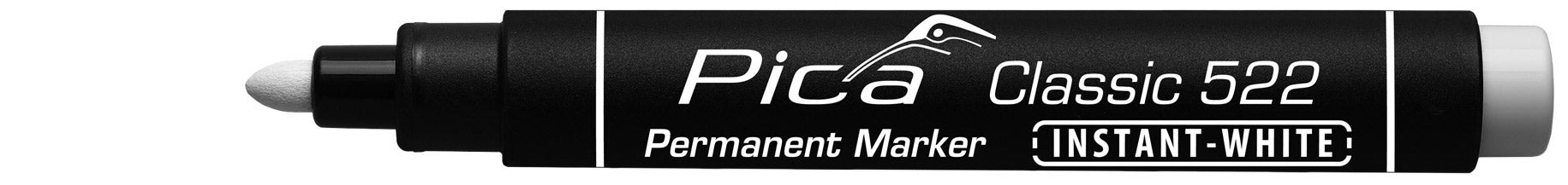 Pica Classic 522 Permanent Marker, White, 1-Pack