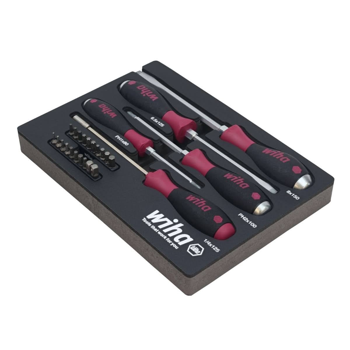 Wiha 52690 25-Piece MicroFinish Foam Tray Set