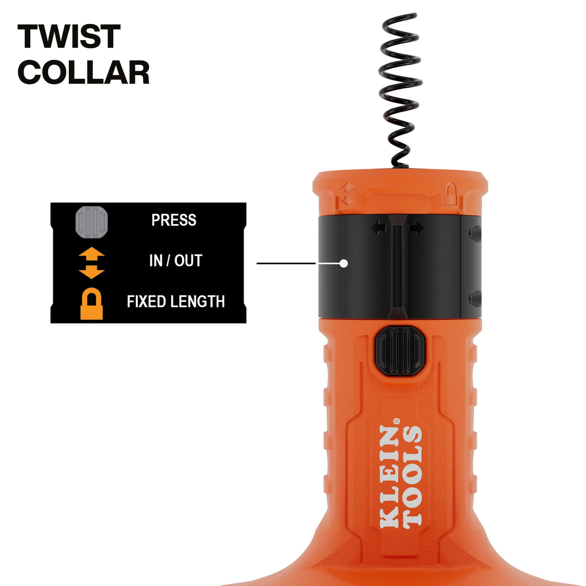 Klein Tools 53016 drain auger hybrid operation by hand or with a drill
