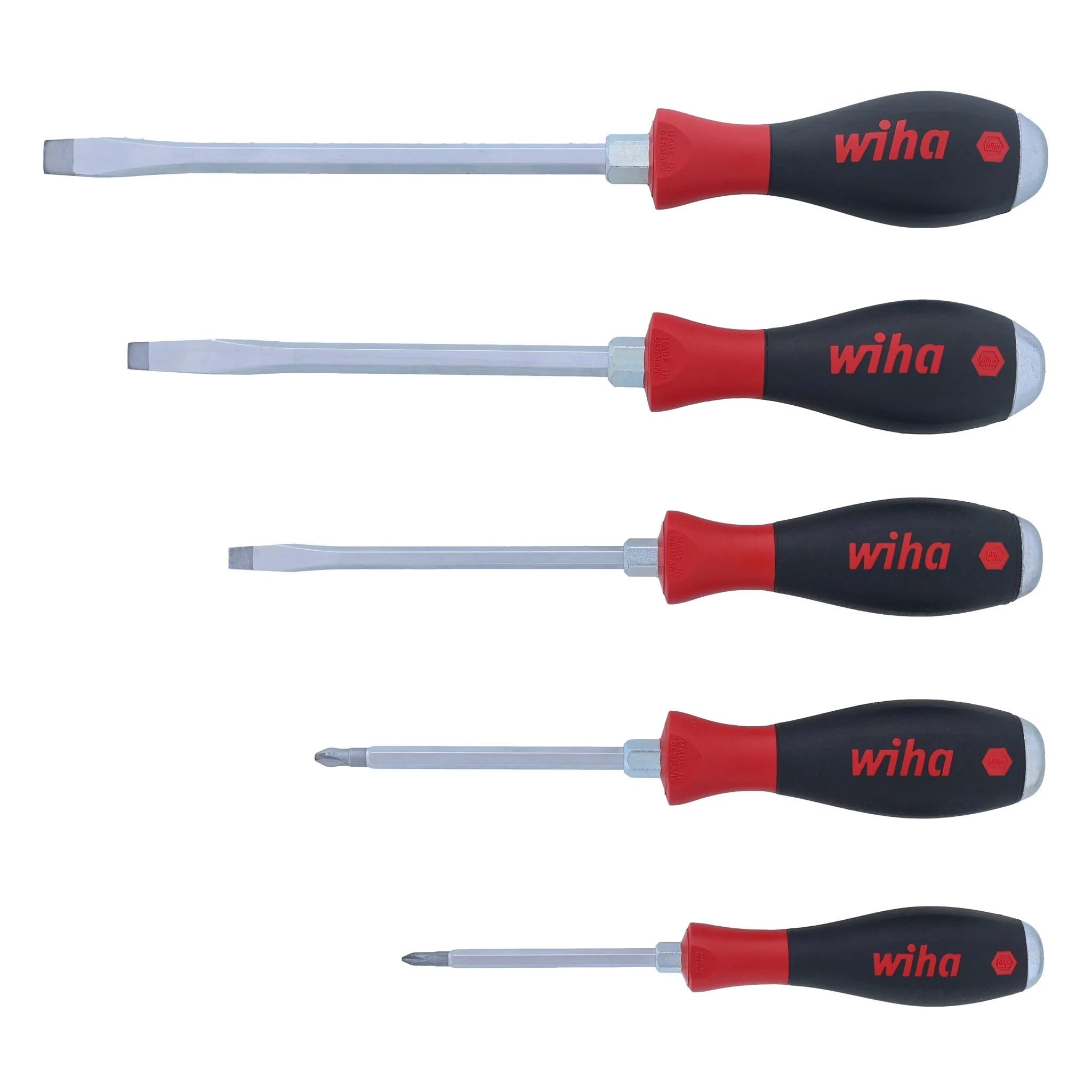 Wiha 53095 5-Piece SoftFinish X Heavy-Duty Screwdriver Set