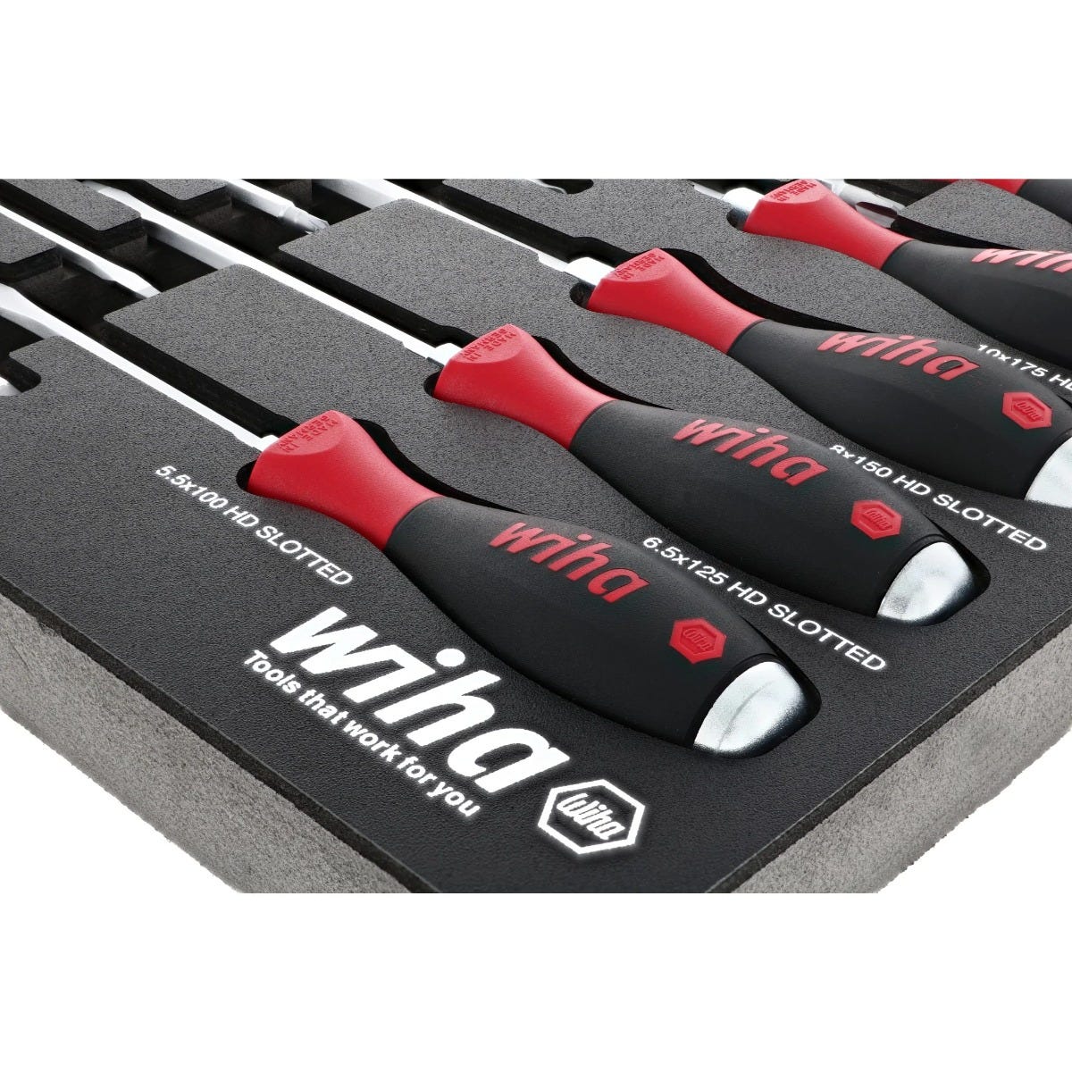 Wiha 53180 10-Piece SoftFinish Extra Heavy-Duty Cushion Grip Screwdriver Set