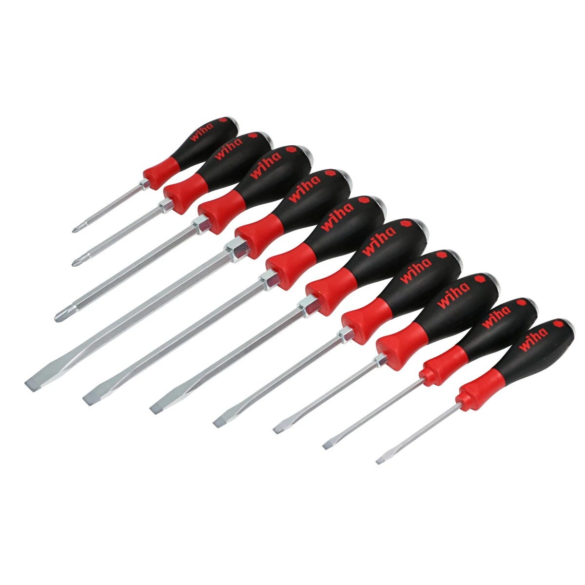 Wiha 53180 10-Piece SoftFinish Extra Heavy-Duty Cushion Grip Screwdriver Set