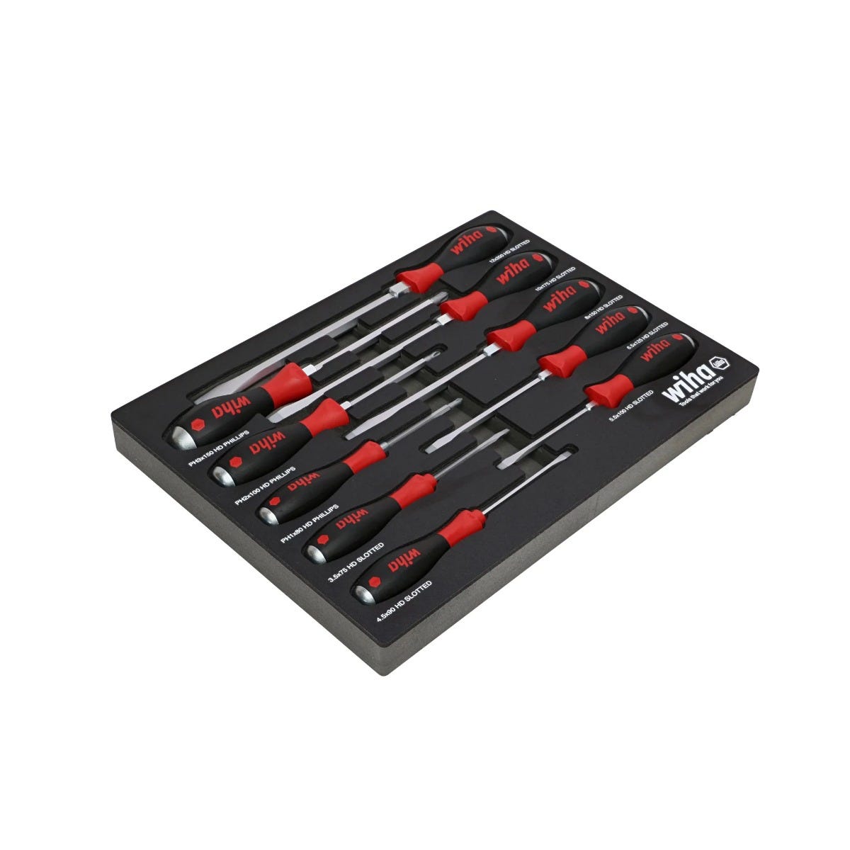 Wiha 53180 10-Piece SoftFinish Extra Heavy-Duty Cushion Grip Screwdriver Set