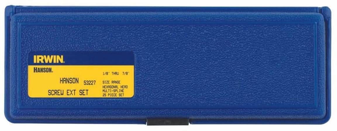 Irwin 53227 HANSON Hex Head Multi-Spline Screw Extractor 25 Piece Set