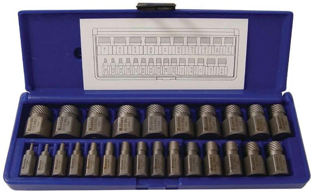 otomineesann Irwin 53227 HANSON Hex Head Multi-Spline Screw Extractor 25 Piece